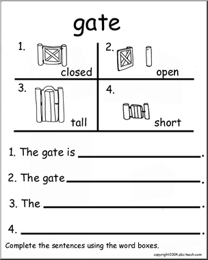 Beginning Writing Practice, Set 7a (gate)