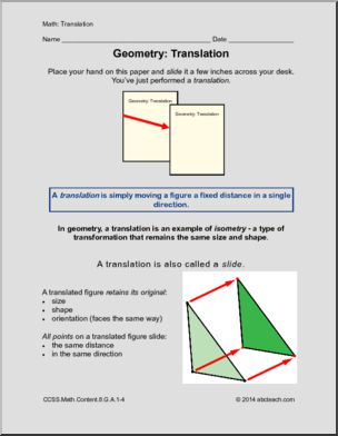 Geometry – Translation (upper elem/middle) Math