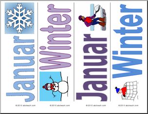 German: Bookmark – Winter (color)