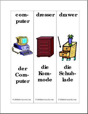 German: Bookmarks – Furniture
