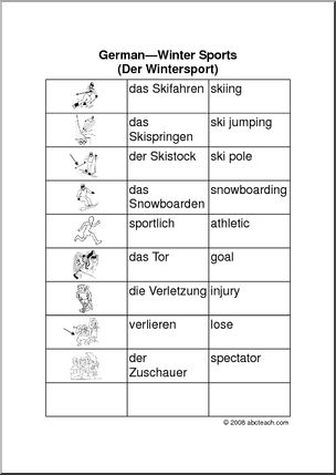 German: Chart – Winter Sports