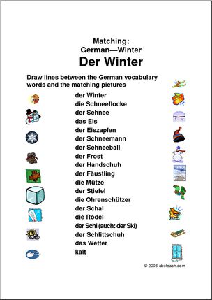 German: Matching – Winter – Abcteach