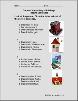 German: Picture Sentences – Buildings