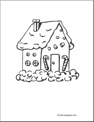 Coloring Page: Gingerbread House