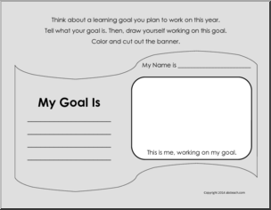 Writing Prompt: Goal Setting Banner (b&w)