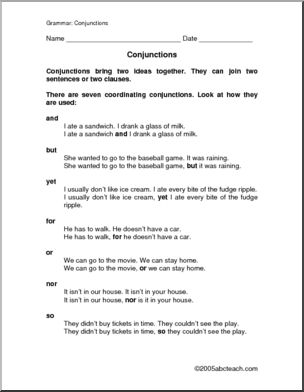 Coordinating Conjunctions Rules and Practice
