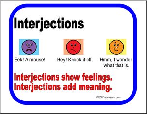 Interjections Grammar Poster