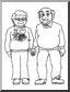 Clip Art: Family: Grandmother & Grandfather (coloring page)