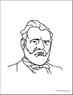 Clip Art: US: President Grant (coloring page)