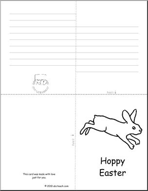 Greeting Card: Easter Hoppy (foldable) (elementary)