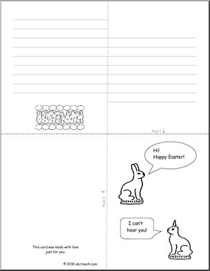 Greeting Card: Easter Chocolate Bunny (foldable) (elementary)