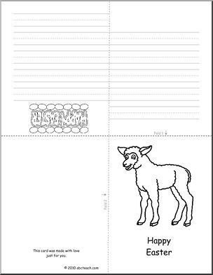 Greeting Card: Easter Lamb (foldable) (k-1)