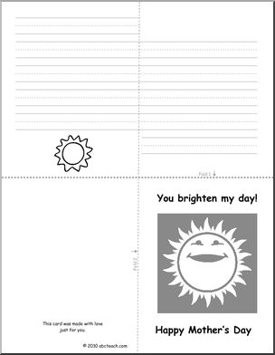 Greeting Card: Mother’s Day Sun (foldable) (k-1)