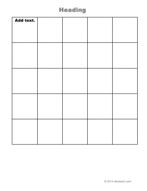 Graphic Organizer: 5×5 Grids (type in)