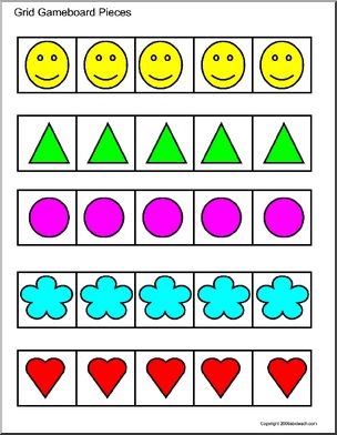 Shapes and 3 x 3 (pre-k/primary) Grid Game