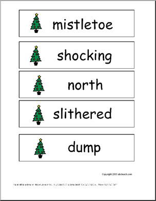 “How the Grinch Stole Christmas” (pictures) Word Wall