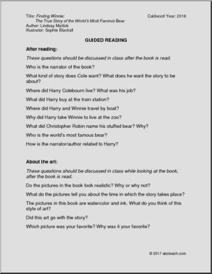 Guided Reading: Finding Winnie (primary/elem)