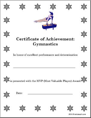 Sports Certificates: Gymnastics