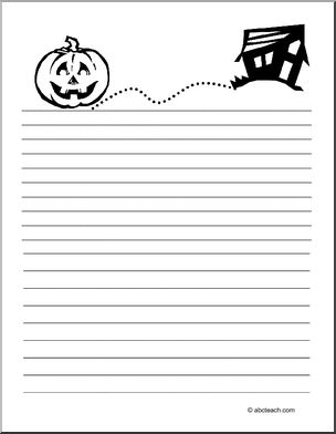 Writing Paper: Halloween 2 – Bouncing Pumpkin