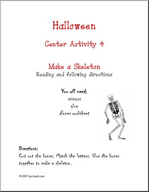 Halloween – Skeleton Puzzle (easier) Learning Center