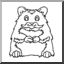 Clip Art: Cartoon Hamster (coloring page)