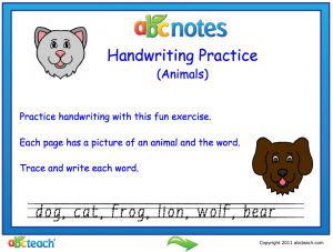 Interactive: Flipchart: Animals: Basic Handwriting Practice