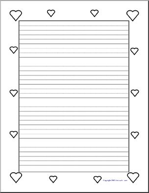 Writing Paper: Hearts (upper elementary)