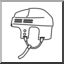 Clip Art: Hockey Helmet (coloring page)