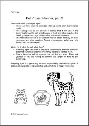 Project: Pet Journal Project Planner