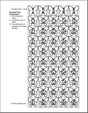 Hundred Tiles: Butterfly Tiles (b/w)
