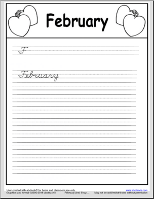 Handwriting Packet: February – DN-Style Font Cursive