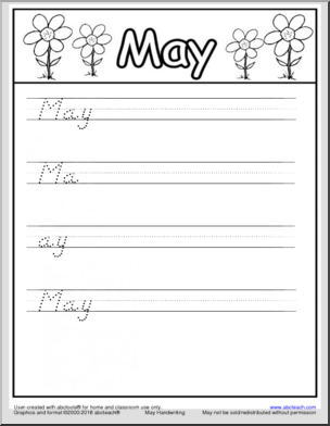 Handwriting Packet: May – DN-Style Font Manuscript
