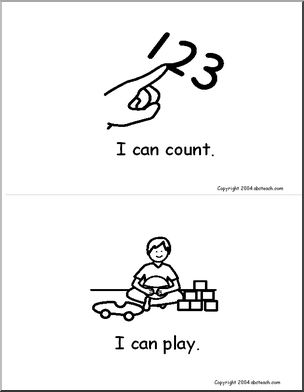 Early Readers: “I can….” (school – b/w)