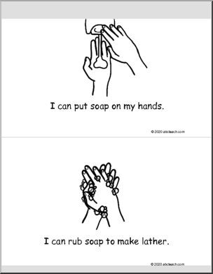 I Can Wash My Hands Booklet (b&w)