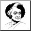 Clip Art: India: Indira Gandhi (coloring page)