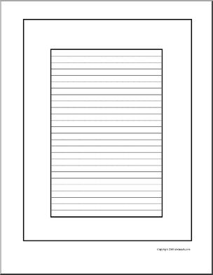 Writing  Paper: blank border with lines (upper elementary)
