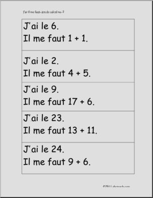 French: Maths: Jeu de calcul