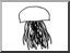 Clip Art: Basic Words: Jellyfish (coloring page)