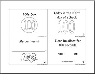 Booklet: Early Reader 100s Day (b/w) K-1