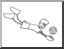 Clip Art: Cartoon School Scene: Sports: Volleyball 03 (coloring page)