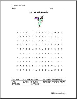 Word Search: Labor Day