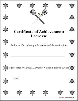 Sports Certificates: Lacrosse