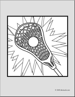Clip Art: Sports Icon: Lacrosse (coloring page)