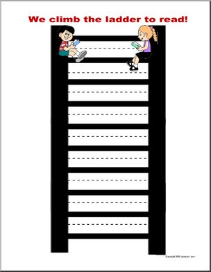 Graphic Organizer: Reading Ladder (with primary lines)