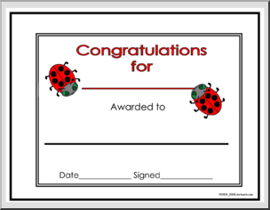 Award: ladybug theme