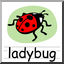 Clip Art: Basic Words: Ladybug Color (poster)