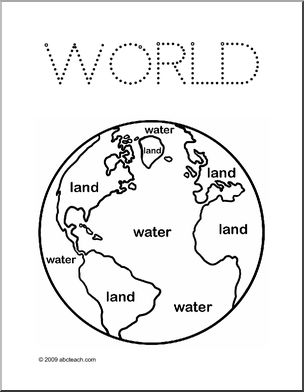Coloring Page: Land and Water