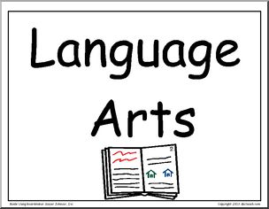 Large Sign: Language Arts – Abcteach