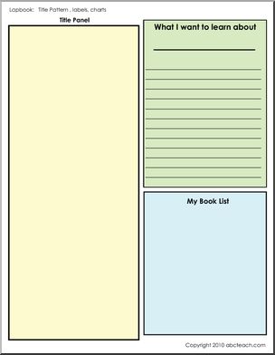 Lapbook: Template; Title, Labels, Chart (color)