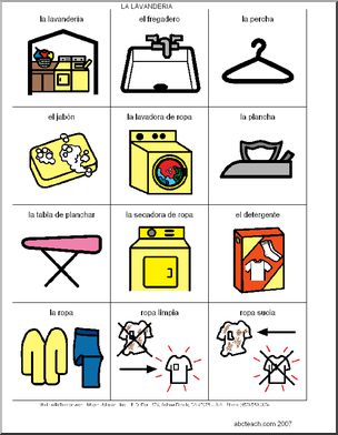 Spanish: Poster de vocabulario: La lavanderÃŒa (elementaria)